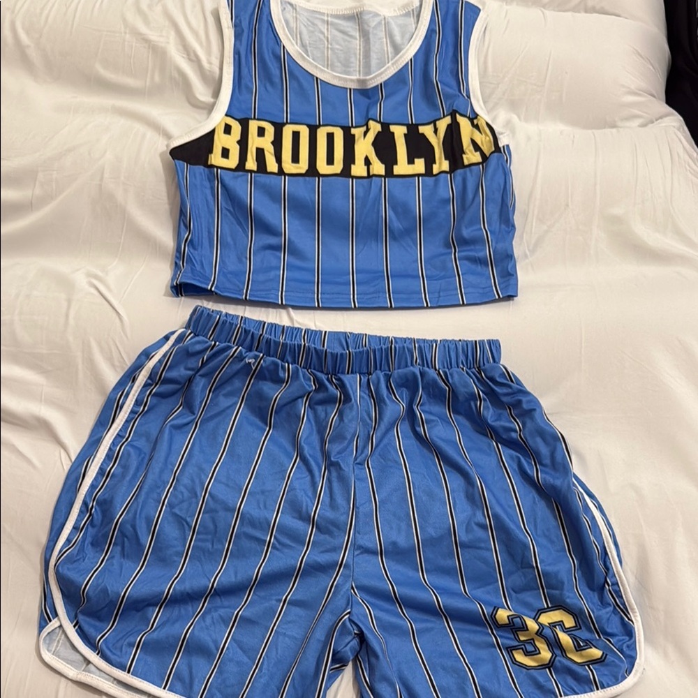 SHEIN Blue and Yellow Matching Set